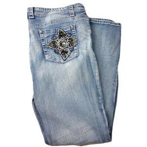 Zenim Denim Jeans Sz 16 Embellished Pockets GUC